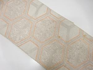 アンティーク　亀甲繋ぎに流水・菊模様織り出し袋帯(材料)